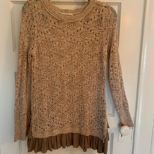 NWOT dusty pink fringe sweater